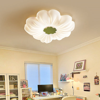 Contemporary Nordic Flower Iron PE LED Flush Mount Ceiling Light For Bedroom