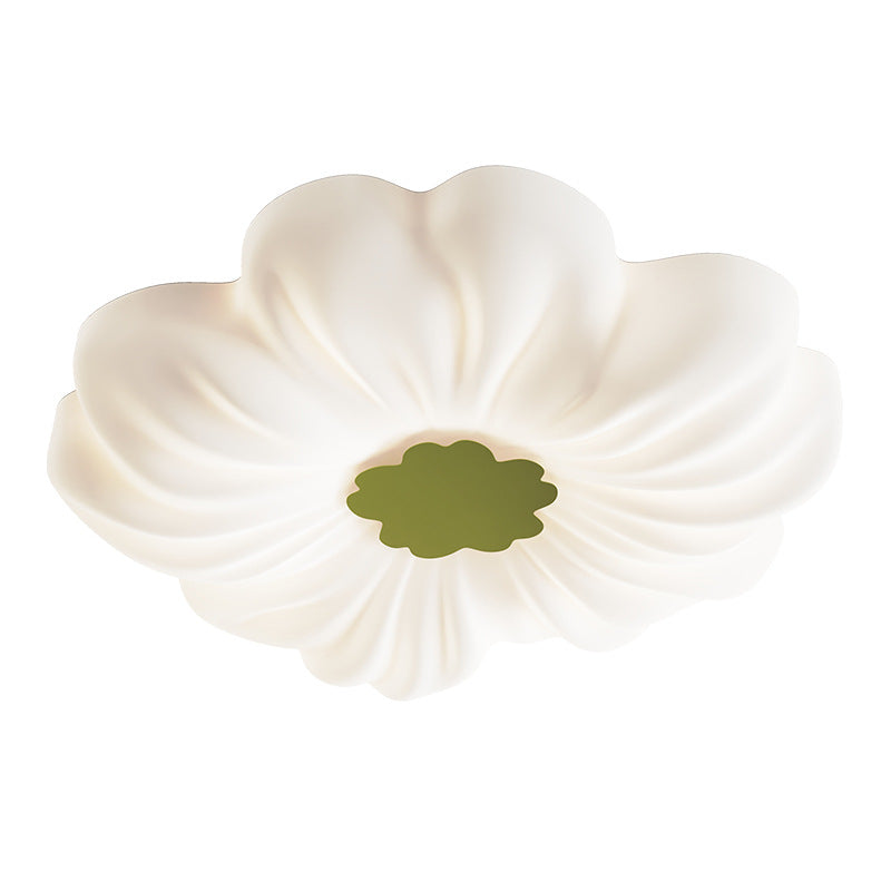 Contemporary Nordic Flower Iron PE LED Flush Mount Ceiling Light For Bedroom