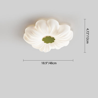 Contemporary Nordic Flower Iron PE LED Flush Mount Ceiling Light For Bedroom