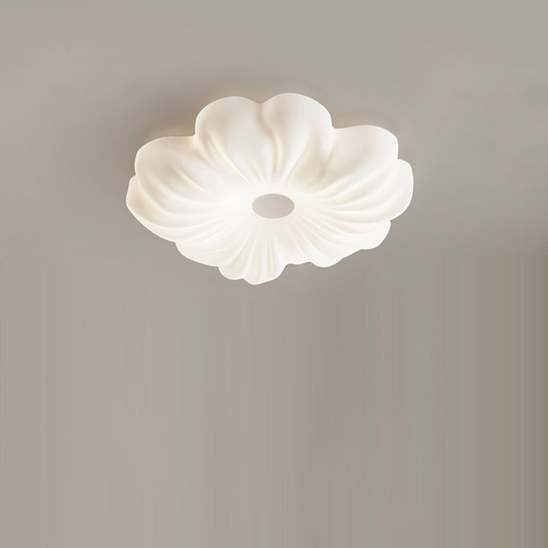 Contemporary Nordic Flower Iron PE LED Flush Mount Ceiling Light For Bedroom