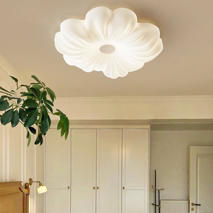 Contemporary Nordic Flower Iron PE LED Flush Mount Ceiling Light For Bedroom