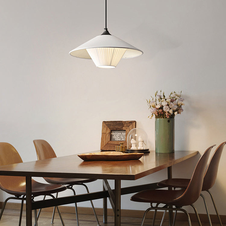 Traditional Japanese Dome Umbrella Copper Leather 1 - Light Pendant Light For Dining Room