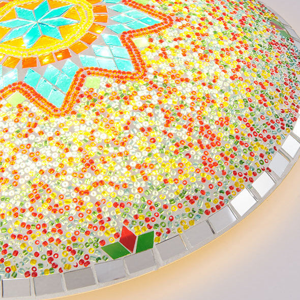 Traditional Tiffany Semicircle Hardware Glass 2/3/4 - Light Flush Mount Ceiling Light For Living Room