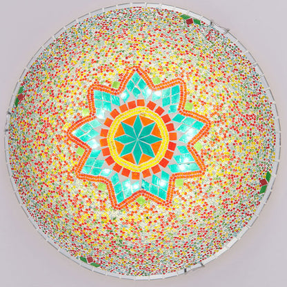 Traditional Tiffany Semicircle Hardware Glass 2/3/4 - Light Flush Mount Ceiling Light For Living Room