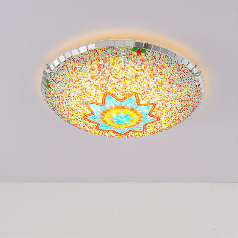 Traditional Tiffany Semicircle Hardware Glass 2/3/4 - Light Flush Mount Ceiling Light For Living Room