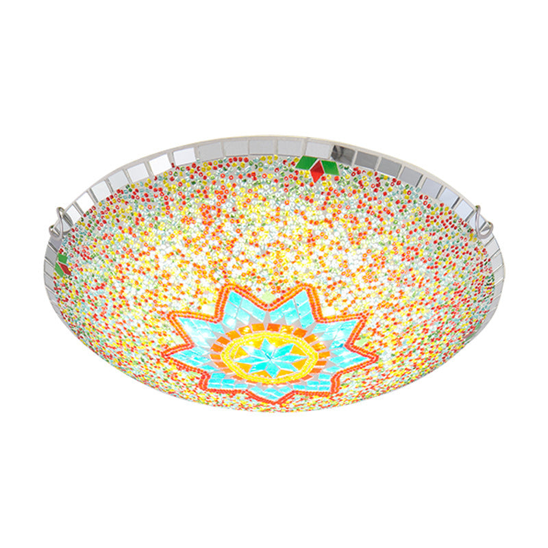 Traditional Tiffany Semicircle Hardware Glass 2/3/4 - Light Flush Mount Ceiling Light For Living Room