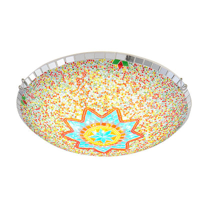 Traditional Tiffany Semicircle Hardware Glass 2/3/4 - Light Flush Mount Ceiling Light For Living Room