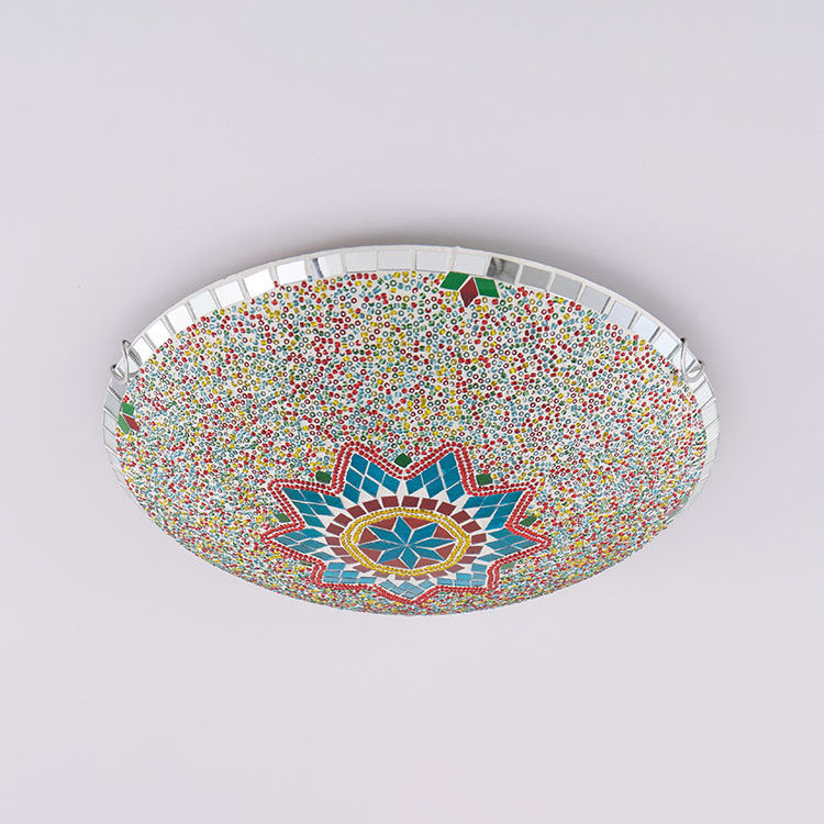 Traditional Tiffany Semicircle Hardware Glass 2/3/4 - Light Flush Mount Ceiling Light For Living Room