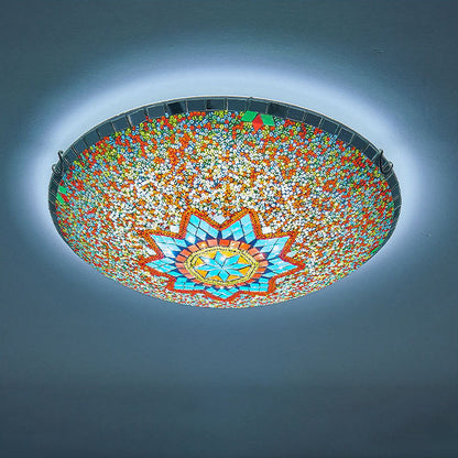 Traditional Tiffany Semicircle Hardware Glass 2/3/4 - Light Flush Mount Ceiling Light For Living Room