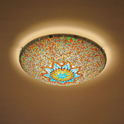 Traditional Tiffany Semicircle Hardware Glass 2/3/4 - Light Flush Mount Ceiling Light For Living Room