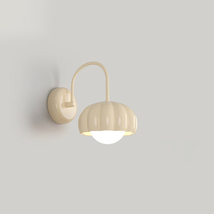 Contemporary Nordic Cream Pumpkin Resin PE Hardware 1 - Light Wall Sconce Lamp For Bedroom