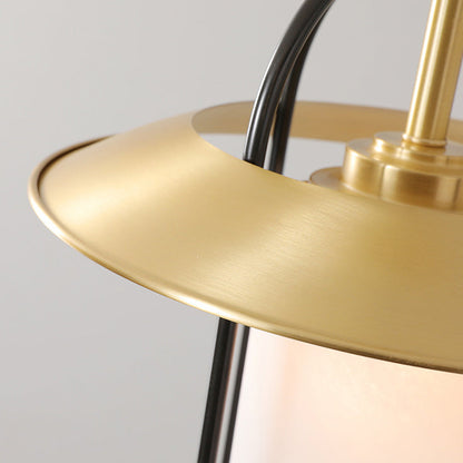 Traditional Chinese Cylindrical Copper Glass 1 - Light Pendant Light For Living Room