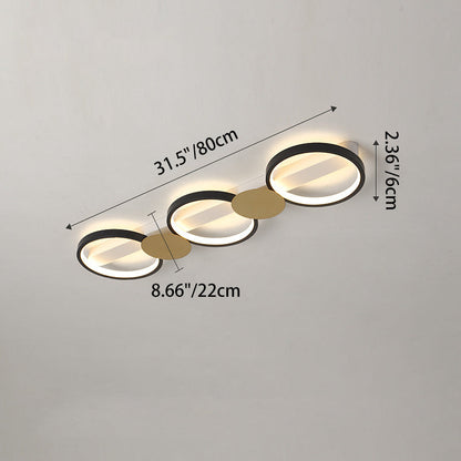 Contemporary Scandinavian Round Ring Iron Acrylic LED Semi-Flush Mount Ceiling Light For Living Room