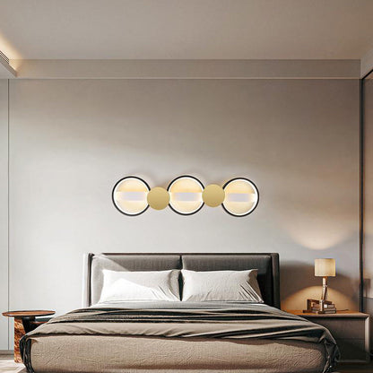 Contemporary Scandinavian Round Ring Iron Acrylic LED Semi-Flush Mount Ceiling Light For Living Room