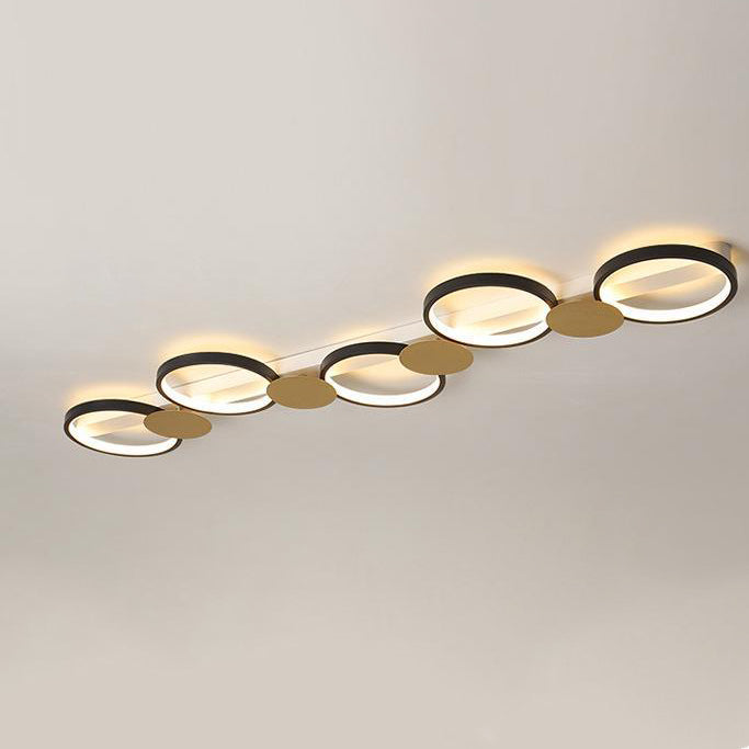 Contemporary Scandinavian Round Ring Iron Acrylic LED Semi-Flush Mount Ceiling Light For Living Room