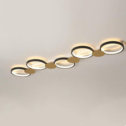 Contemporary Scandinavian Round Ring Iron Acrylic LED Semi-Flush Mount Ceiling Light For Living Room