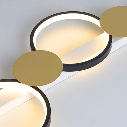 Contemporary Scandinavian Round Ring Iron Acrylic LED Semi-Flush Mount Ceiling Light For Living Room