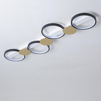 Contemporary Scandinavian Round Ring Iron Acrylic LED Semi-Flush Mount Ceiling Light For Living Room