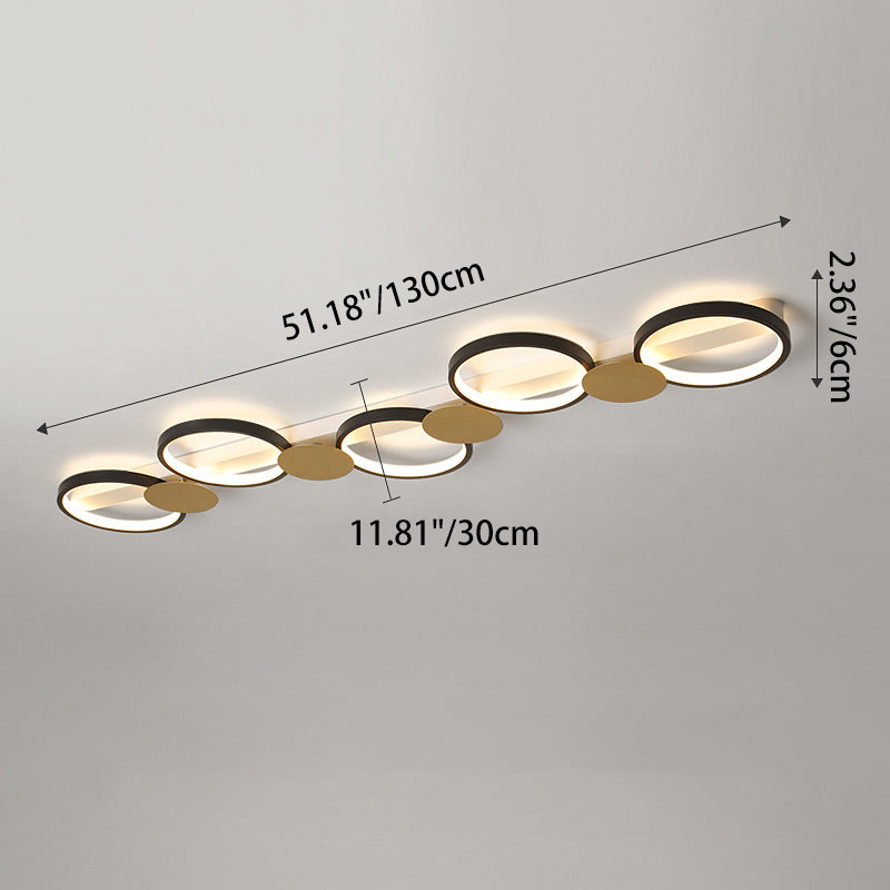 Contemporary Scandinavian Round Ring Iron Acrylic LED Semi-Flush Mount Ceiling Light For Living Room