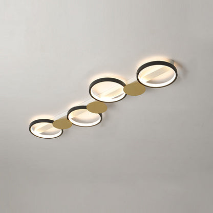 Contemporary Scandinavian Round Ring Iron Acrylic LED Semi-Flush Mount Ceiling Light For Living Room