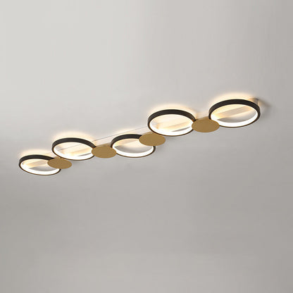 Contemporary Scandinavian Round Ring Iron Acrylic LED Semi-Flush Mount Ceiling Light For Living Room