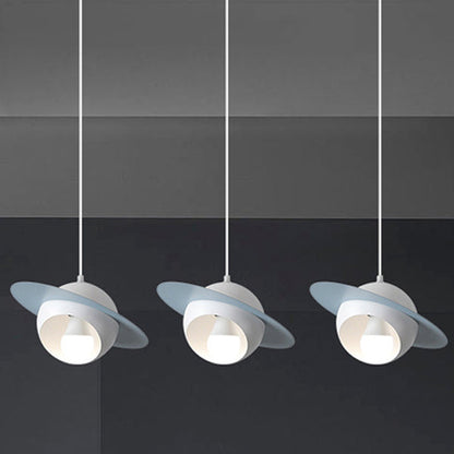Contemporary Nordic UFO Shape Iron Aluminum 3 - Light Chandelier For Dining Room