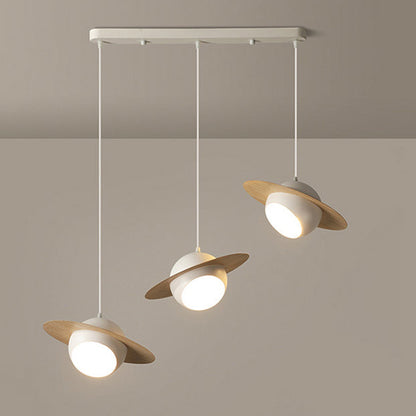 Contemporary Nordic UFO Shape Iron Aluminum 3 - Light Chandelier For Dining Room