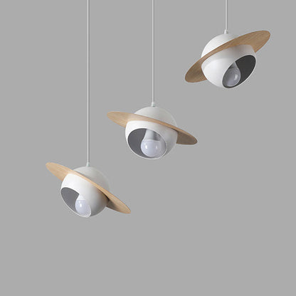 Contemporary Nordic UFO Shape Iron Aluminum 3 - Light Chandelier For Dining Room