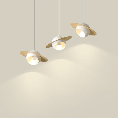 Contemporary Nordic UFO Shape Iron Aluminum 3 - Light Chandelier For Dining Room
