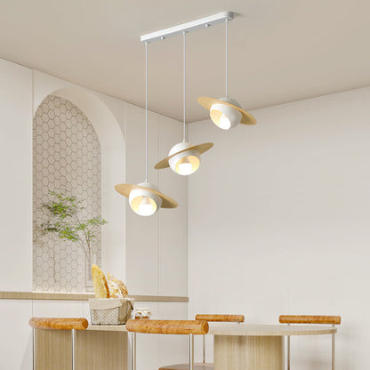 Contemporary Nordic UFO Shape Iron Aluminum 3 - Light Chandelier For Dining Room