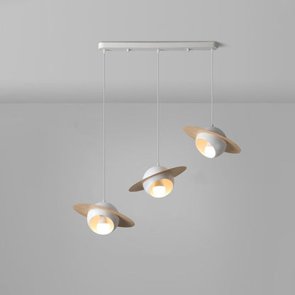 Contemporary Nordic UFO Shape Iron Aluminum 3 - Light Chandelier For Dining Room