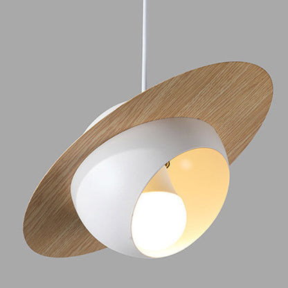 Contemporary Nordic UFO Shape Iron Aluminum 3 - Light Chandelier For Dining Room