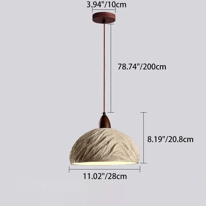 Traditional Japanese Semicircle Cement Wood 1/2/3 - Light Chandelier For Dining Room