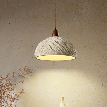 Traditional Japanese Semicircle Cement Wood 1/2/3 - Light Chandelier For Dining Room