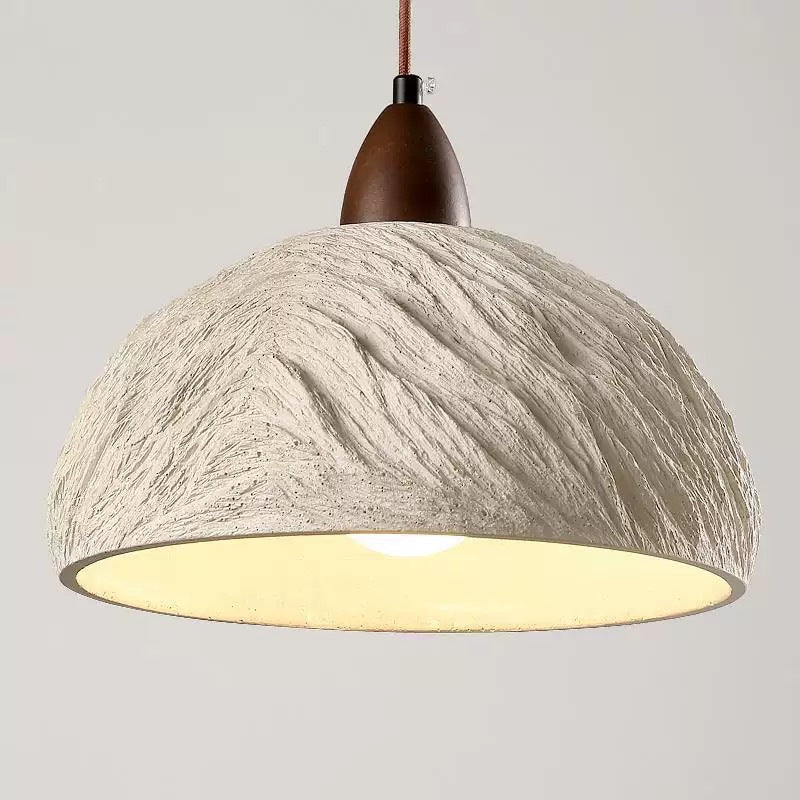 Traditional Japanese Semicircle Cement Wood 1/2/3 - Light Chandelier For Dining Room
