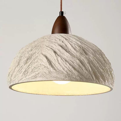 Traditional Japanese Semicircle Cement Wood 1/2/3 - Light Chandelier For Dining Room