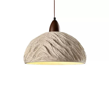 Traditional Japanese Semicircle Cement Wood 1/2/3 - Light Chandelier For Dining Room