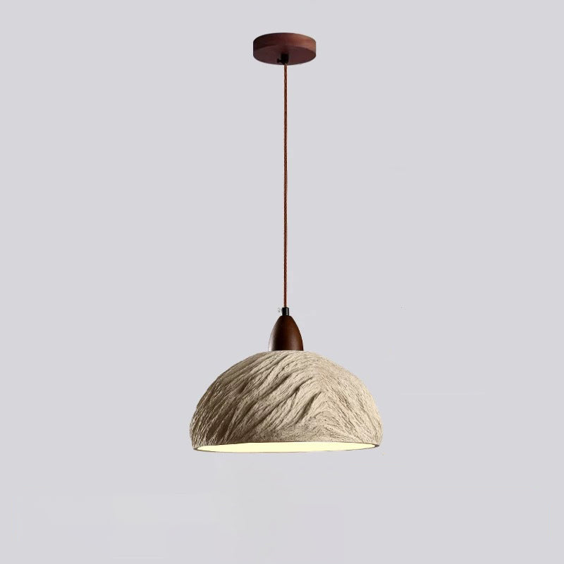 Traditional Japanese Semicircle Cement Wood 1/2/3 - Light Chandelier For Dining Room