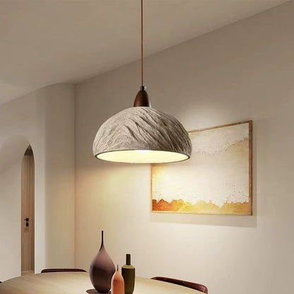 Traditional Japanese Semicircle Cement Wood 1/2/3 - Light Chandelier For Dining Room