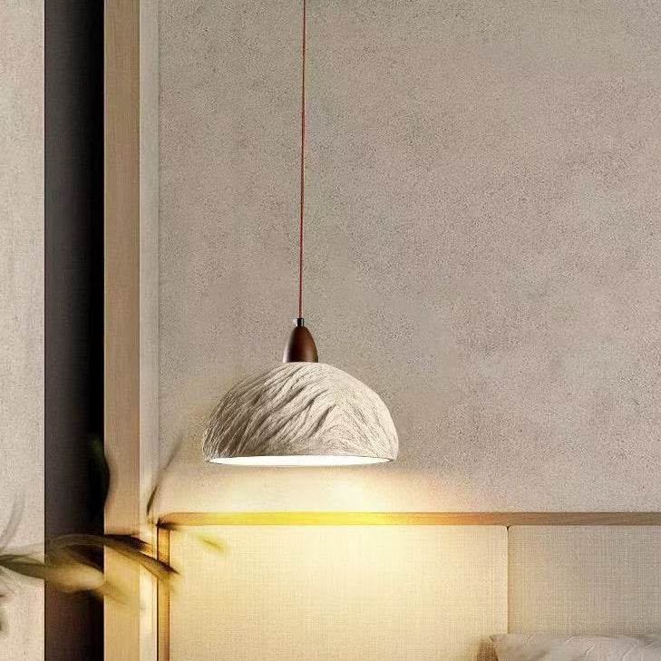 Traditional Japanese Semicircle Cement Wood 1/2/3 - Light Chandelier For Dining Room