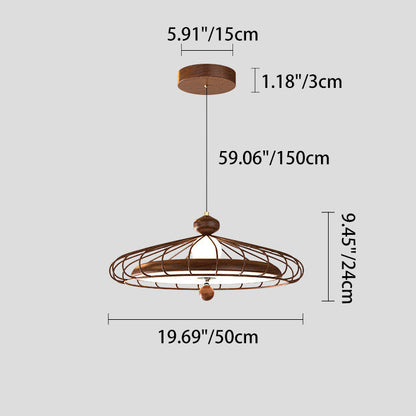Traditional French Round Grille Iron Acrylic LED Chandelier For Dining Room