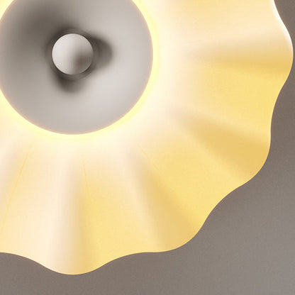Contemporary Nordic Pumpkin Iron Roto-molding LED Semi-Flush Mount Ceiling Light For Hallways