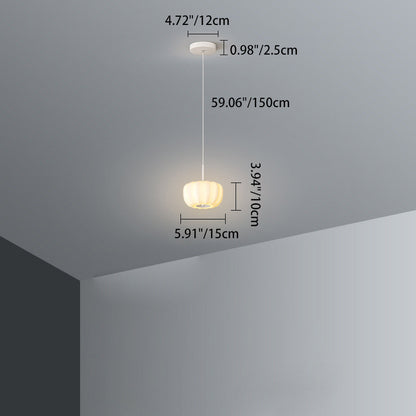 Contemporary Nordic Pumpkin Iron Roto-molding LED Pendant Light For Bedroom