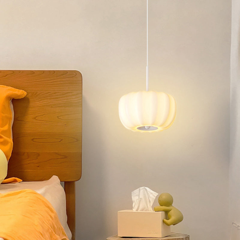 Contemporary Nordic Pumpkin Iron Roto-molding LED Pendant Light For Bedroom