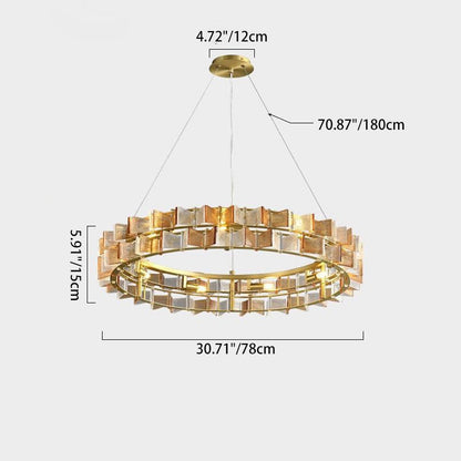 Modern Luxury Round Glass Iron 6/9/12 - Light Chandelier For Dining Room