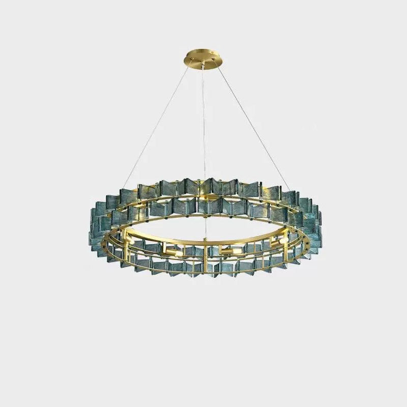 Modern Luxury Round Glass Iron 6/9/12 - Light Chandelier For Dining Room