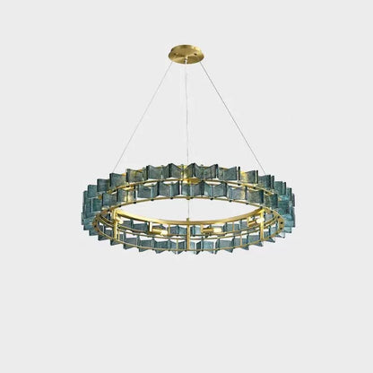 Modern Luxury Round Glass Iron 6/9/12 - Light Chandelier For Dining Room