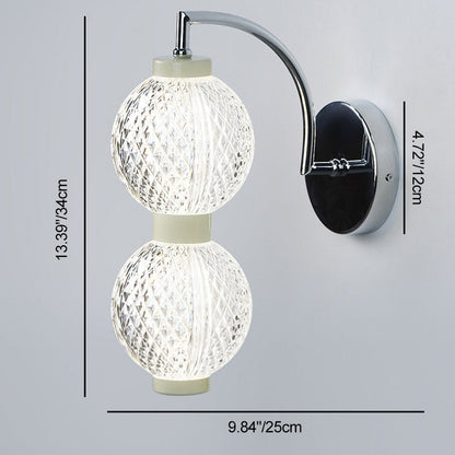 Contemporary Nordic Round Orbs Acrylic Iron 1/2 - Light Wall Sconce Lamp For Bedroom