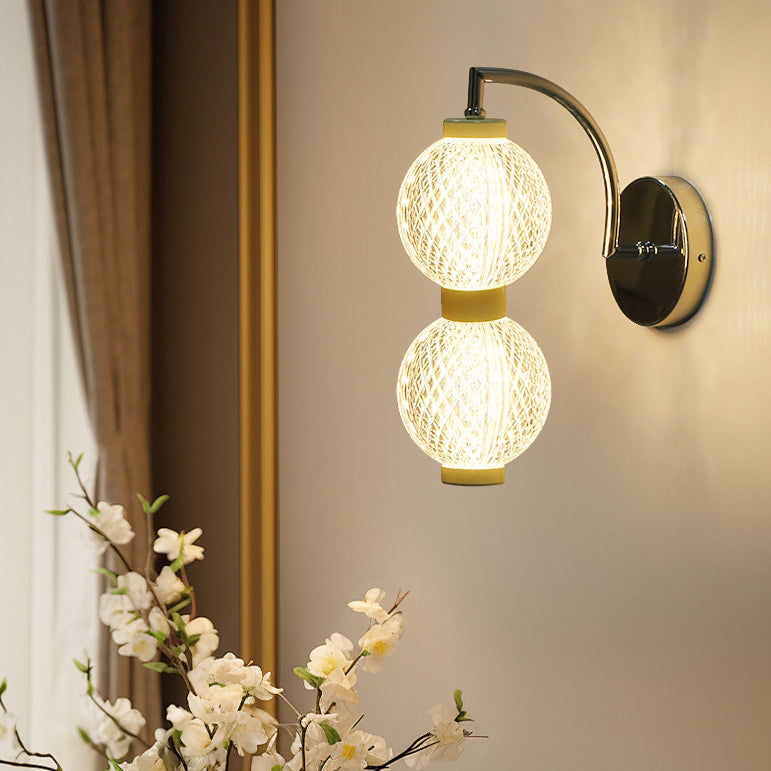 Contemporary Nordic Round Orbs Acrylic Iron 1/2 - Light Wall Sconce Lamp For Bedroom