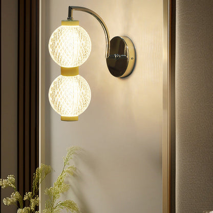 Contemporary Nordic Round Orbs Acrylic Iron 1/2 - Light Wall Sconce Lamp For Bedroom